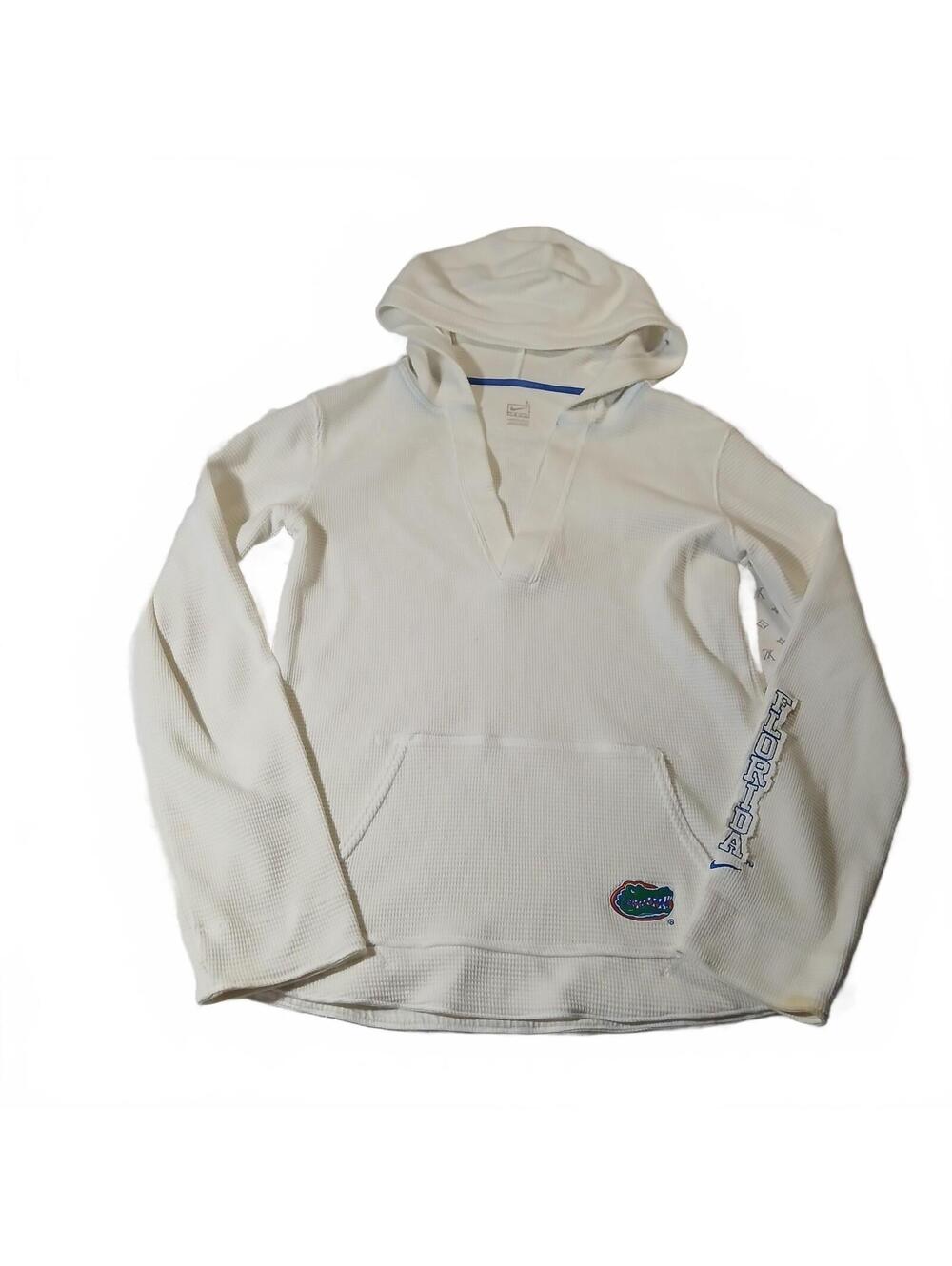 Nike Florida Gators White Thermal Hooded Pullover Hoodie Womens NCAA Size L